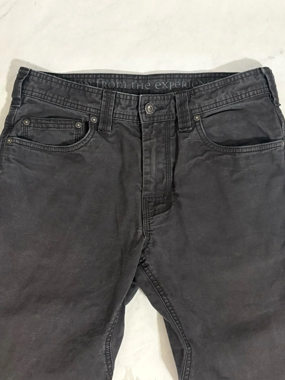 Prana Size 31 Gray Straight Leg Carpenter Jeans Western Outdoor Hiking Travel